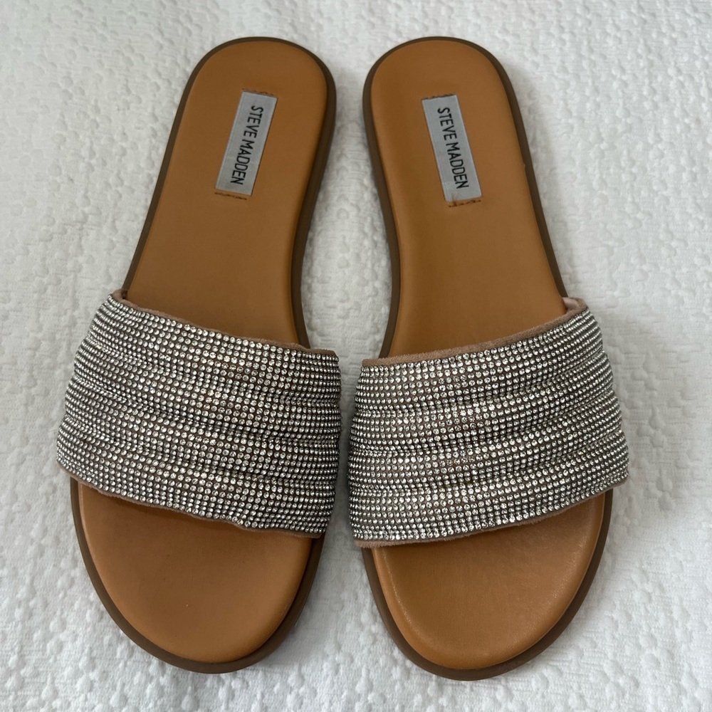 Steve Madden Bling Slide Sandals Size 10 Womens